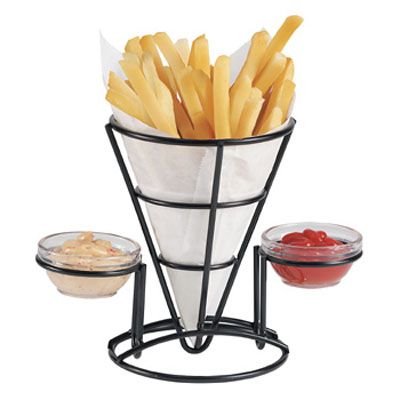 Clipper Mill Black 7" Fry Cone w/ 2 Rings