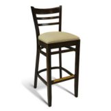 Gar Products Walnut Lacquer (30) Satin Finish Bar Stool w/ Vinyl Seat