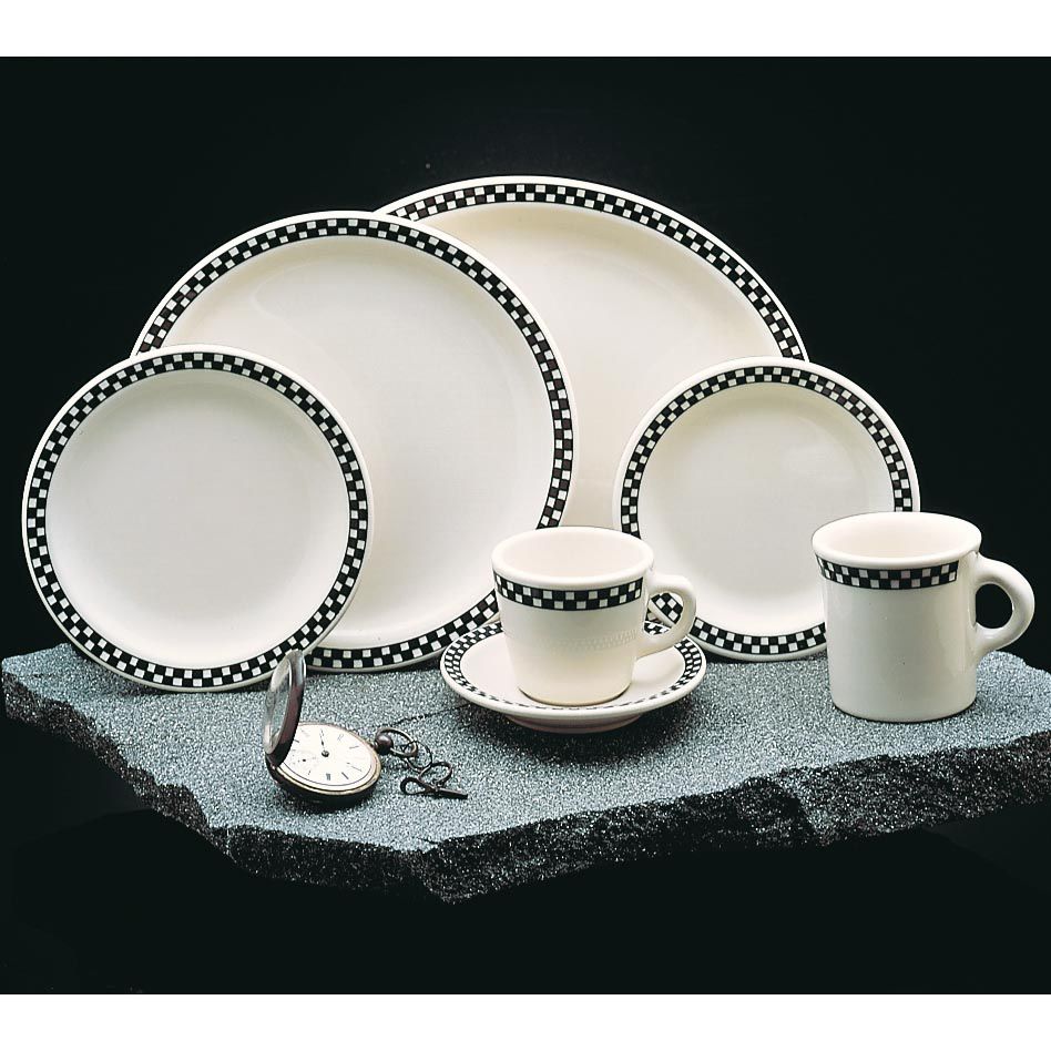 Homer Laughlin China Checkers Black RE 13-5/8" Oval Platter