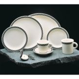 Homer Laughlin China Checkers Black RE 10-5/8" Plate