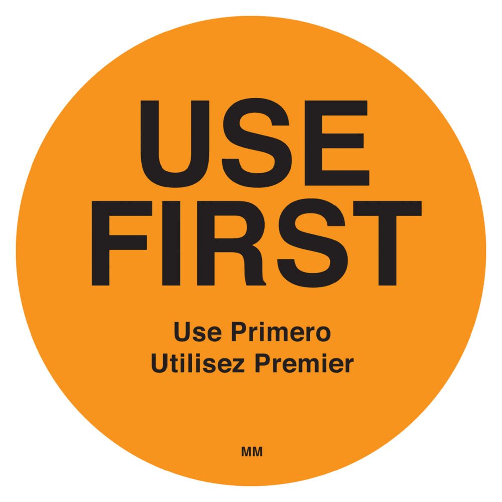 DayMark MoveMark&trade; 2" Orange "Use First" Label