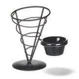 Tablecraft Vertigo Collection&trade; Black 7"H Appetizer Cone