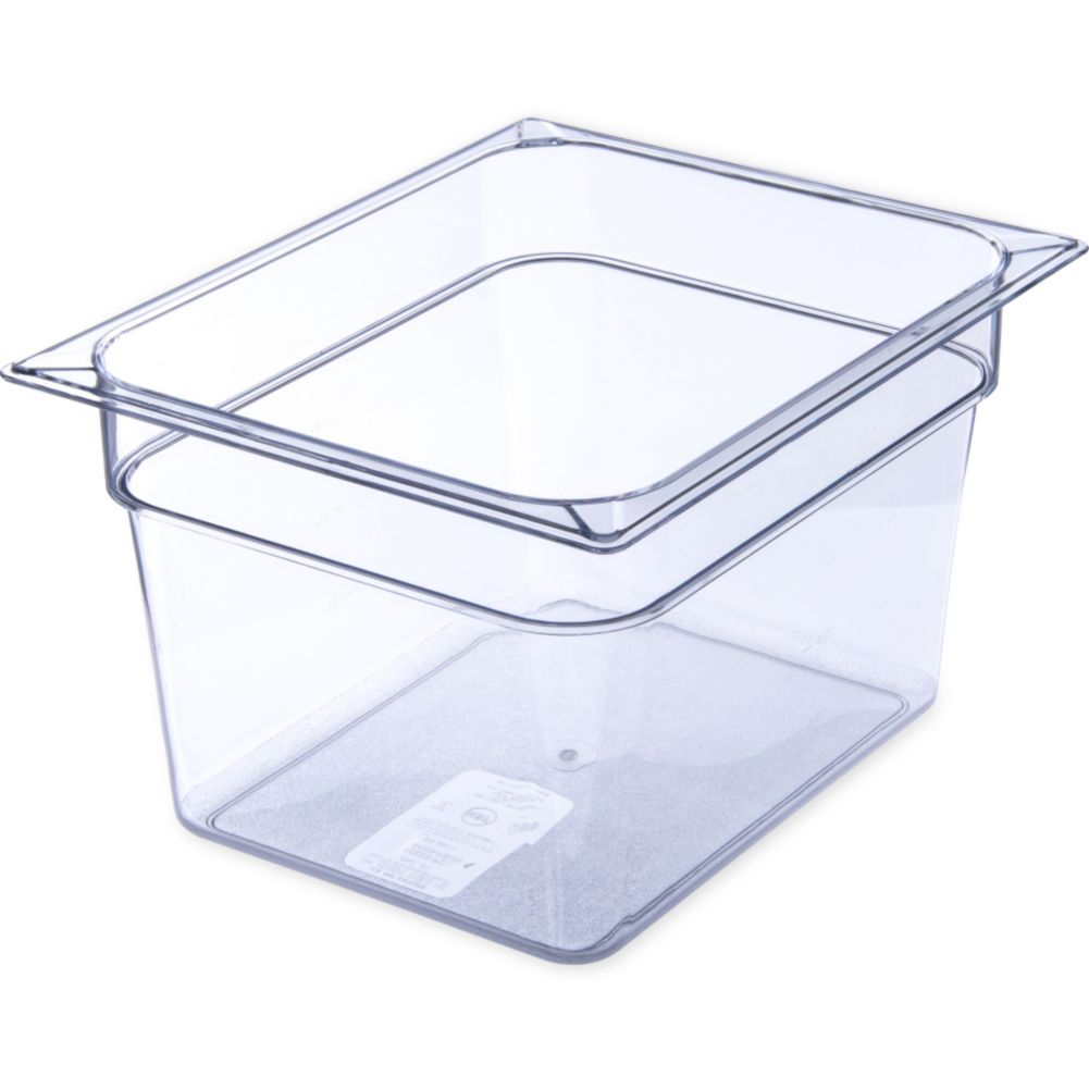 Carlisle&reg; Top Notch&reg; Clear Half Size 8" Deep Food Pan