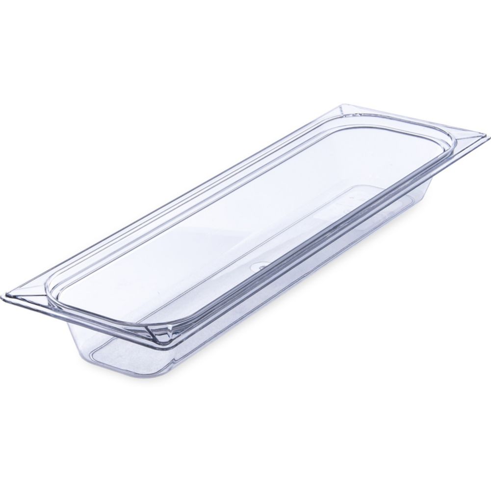 Carlisle Top Notch&reg; Clear Half Long Size 2-1/2" Deep Food Pan