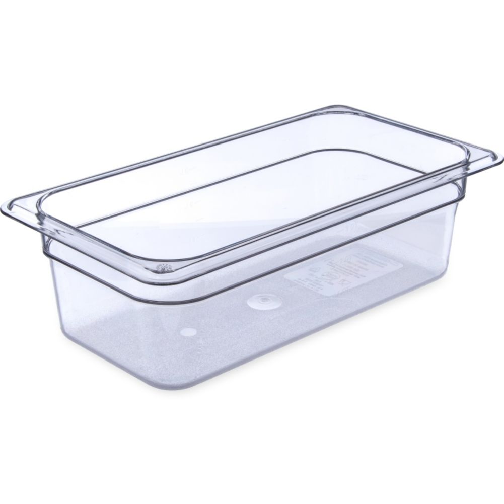 Carlisle&reg; Top Notch&reg; Clear 1/3 Size 4" Deep Food Pan