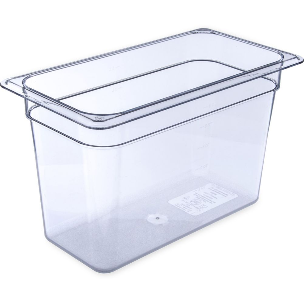 Carlisle TopNotch&reg; Clear 1/3 Size 8" Deep Food Pan