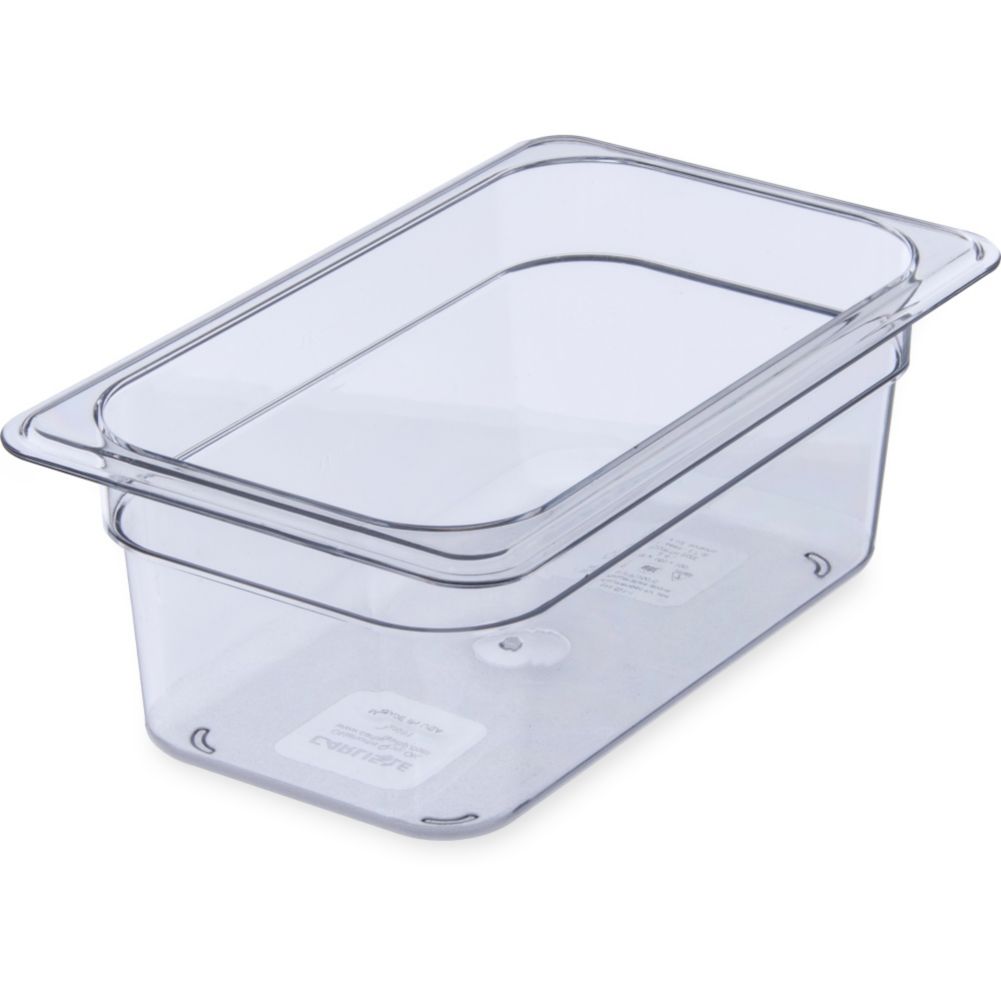 Carlisle TopNotch&reg; Clear 1/4 Size 4" Deep Food Pan