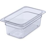 Carlisle&reg; Top Notch&reg; Clear 1/4 Size 4" Deep Food Pan