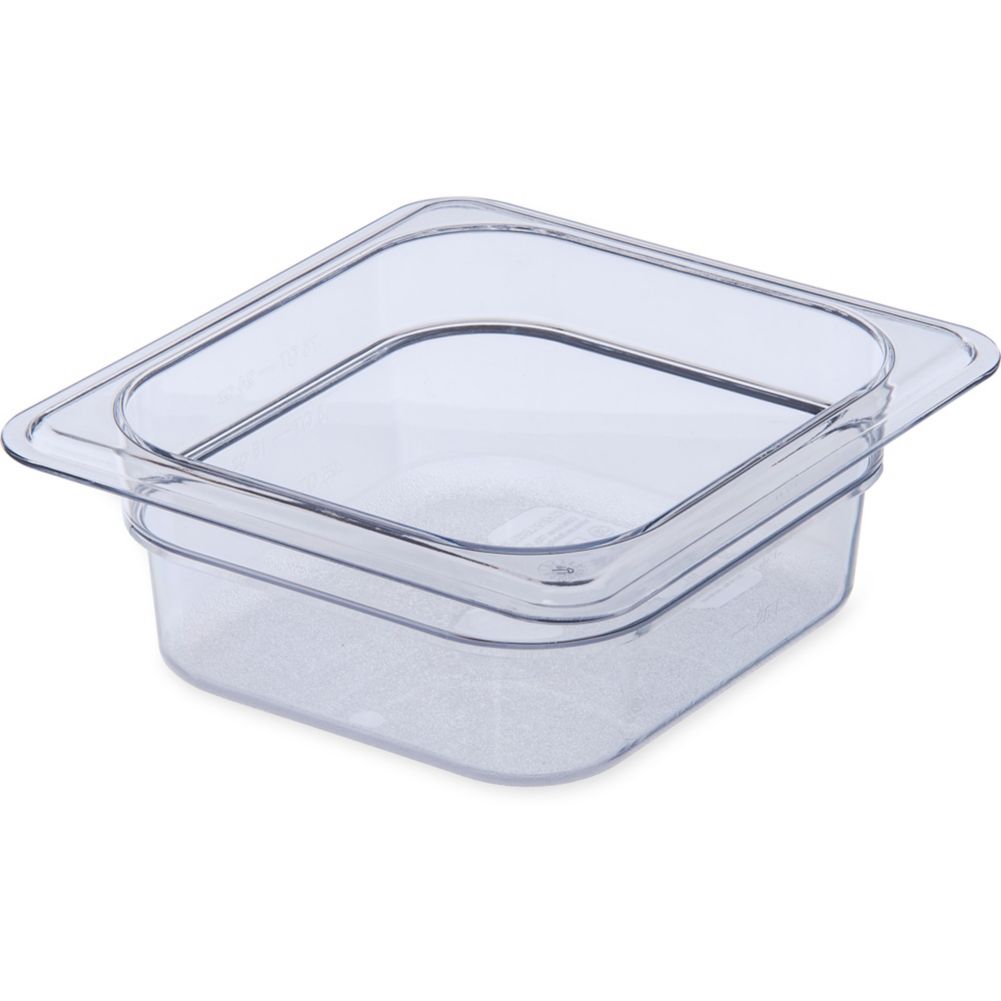 Carlisle&reg; Top Notch&reg; Clear 1/6 Size 2-1/2" Deep Food Pan