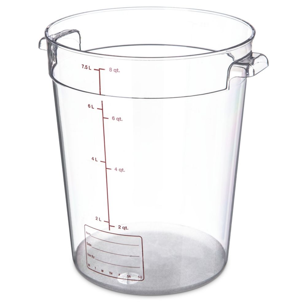 Carlisle StorPlus&trade; Clear PC Round 8 Qt Storage Container