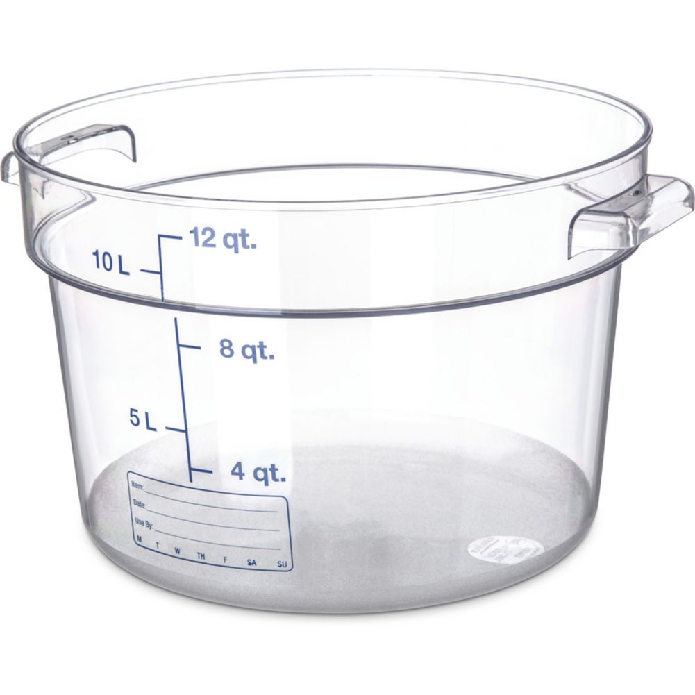 Carlisle&reg; StorPlus&trade; 12 Qt Round Clear Food Storage Container