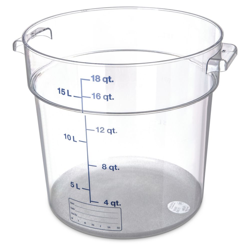Carlisle StorPlus&trade; Clear PC Round 18 Qt Storage Container