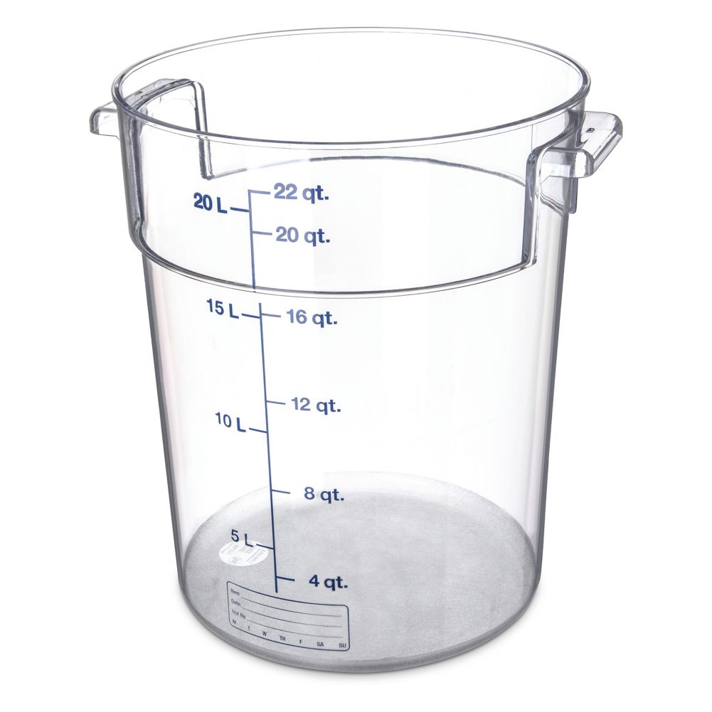 Carlisle&reg; StorPlus&trade; 22 Qt Round Clear Food Storage Container