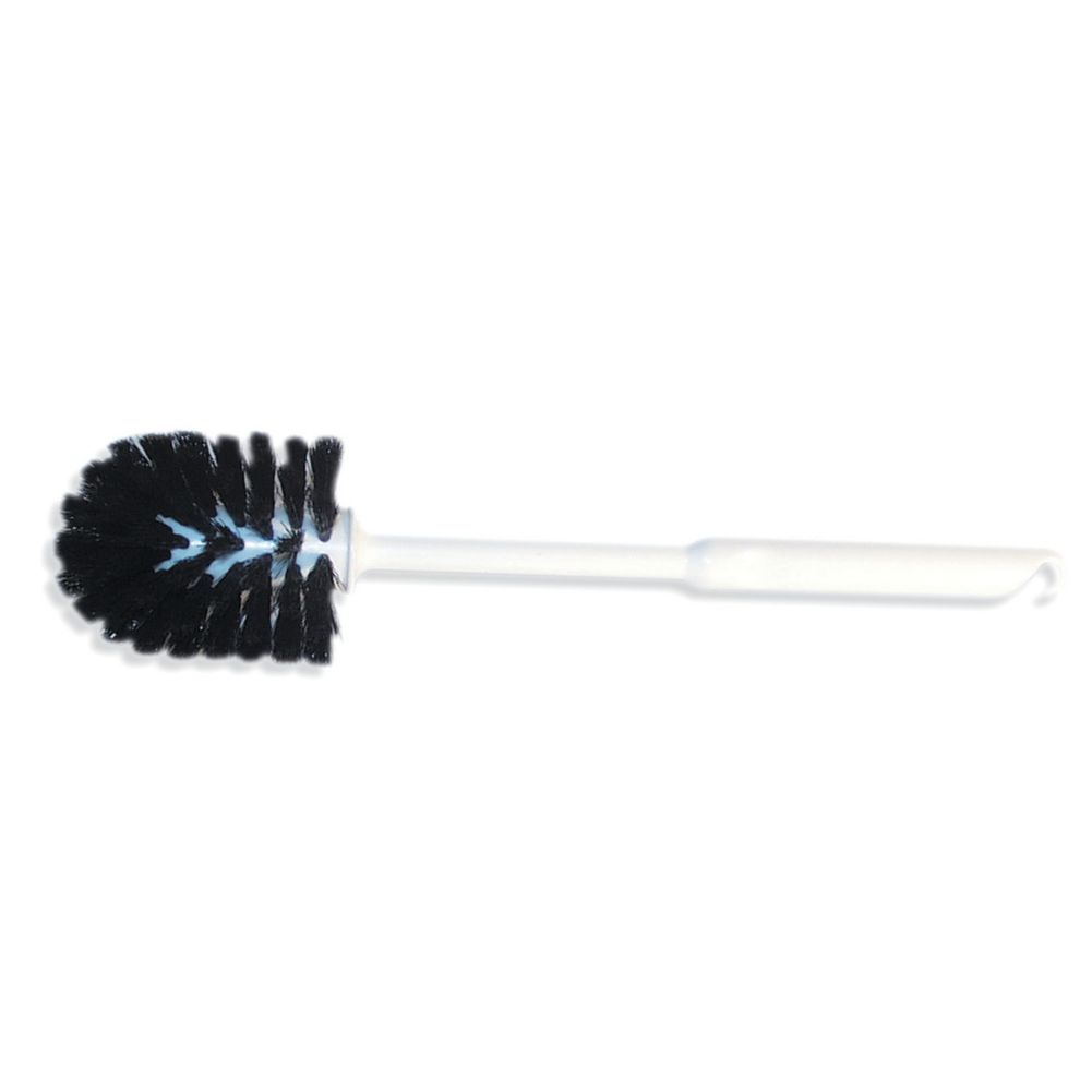 Continental Mfg. White 14-In Contour Toilet Brush w/ Black Fiber Brush