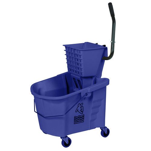 Continental Mfg. Blue Splash Guard&trade; 35 Qt Side-Press Mop Bucket