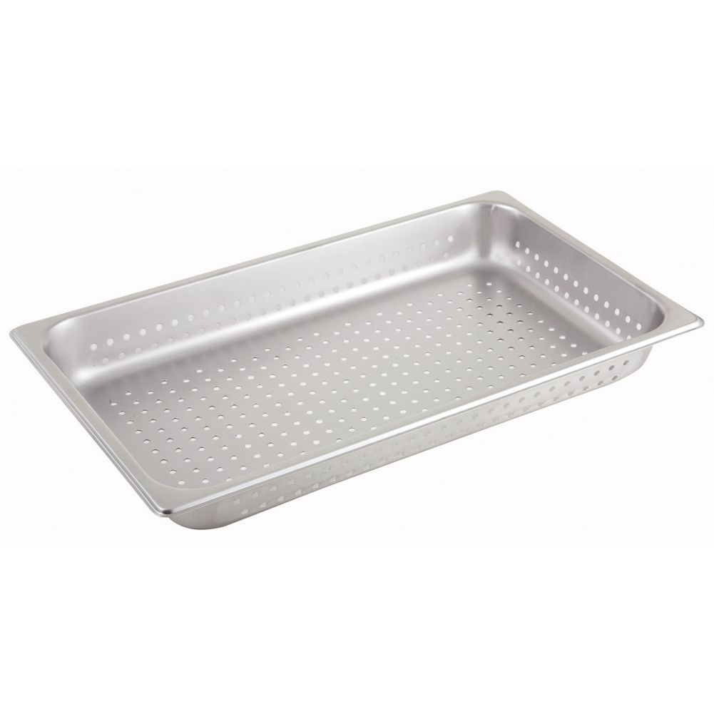 Winco S/S Full Size 2&frac12;" Perforated Steam Table Pan