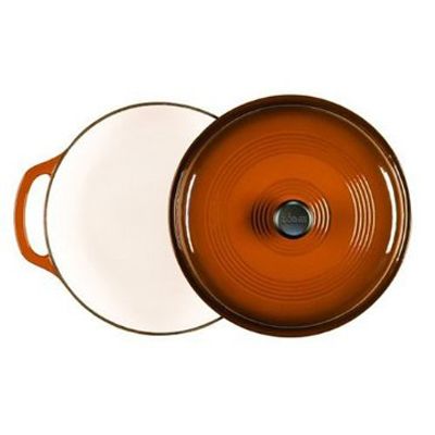 Lodge 6 Qt. Enamel Cast Iron Cafe Brown Dutch Oven