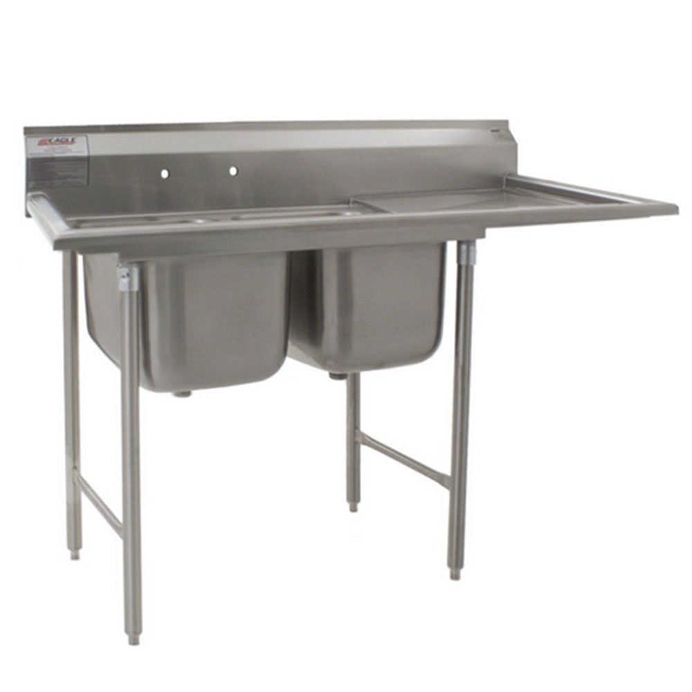 Eagle Foodservice S/S 2- Compartment 16-304 Sink w/ Backsplash