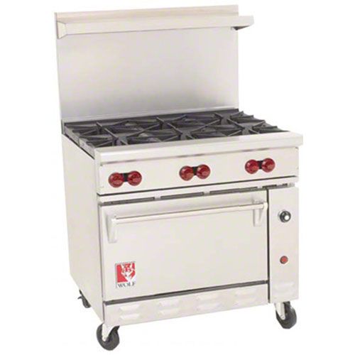 Wolf Range Challenger XL 36" Restaurant Gas Range w/ 6 Burners