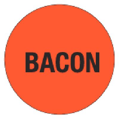 Ecolab Cold Temp "BACON" 1" Deli Label