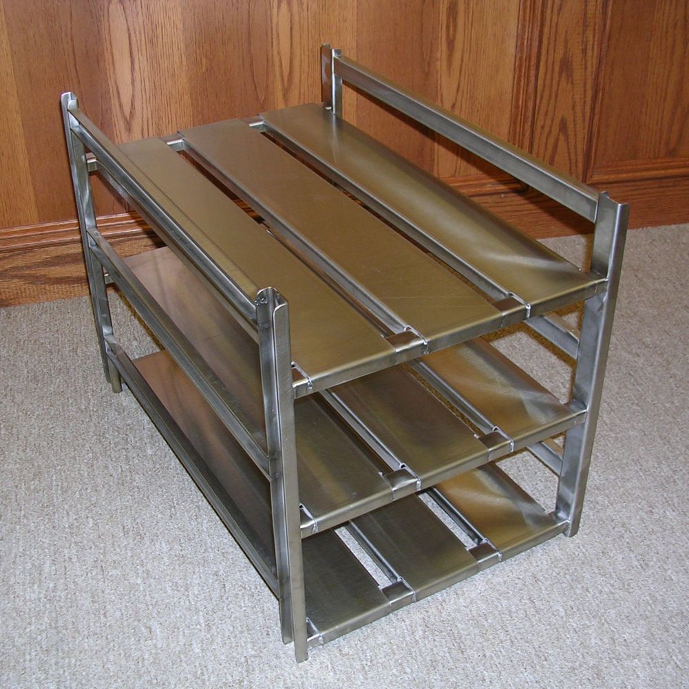 Quadra-Tech Narrow S/S 15 x 13 x 20&quot 3-Tier Meat Well Rack