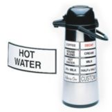Cal-Mil 3 x 1-1/2 "HOT WATER" Magnetic Airpot Sign