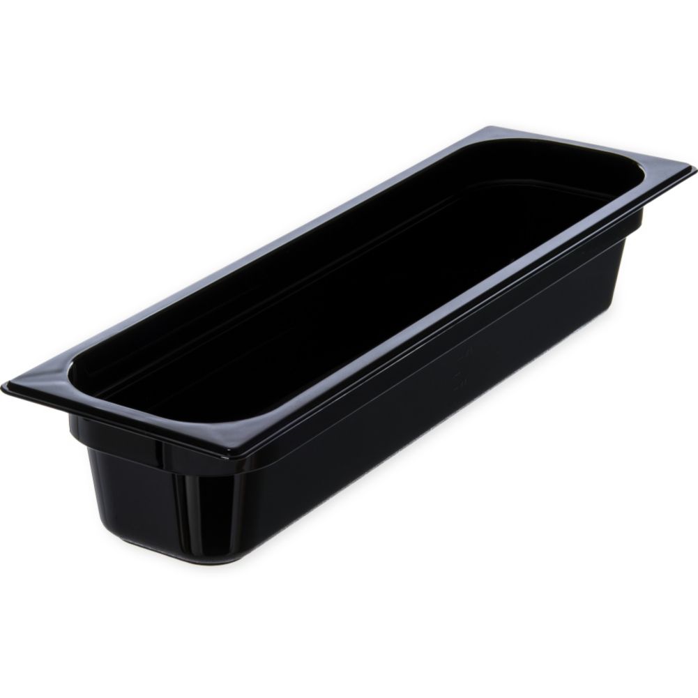 Carlisle Top Notch&reg; Black Half Long Size 4" Deep Food Pan