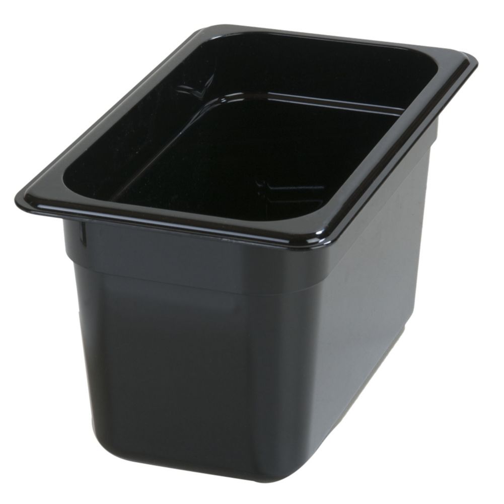 Carlisle&reg; Top Notch&reg; Black 1/4 Size 6" Deep Food Pan