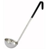 Winco One-Piece S/S 6 Oz Ladle w/ Black Handle