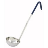 Winco One-Piece S/S 8 Oz Ladle w/ Blue Handle