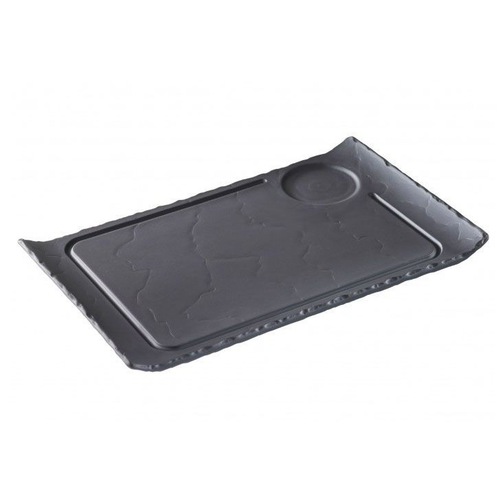 Revol&reg; USA 13" x 7-3/4" Matte Slate Style Gourmet Plate