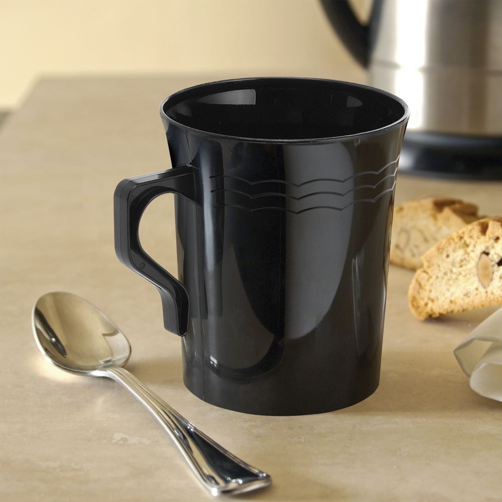 EMI Yoshi&reg; Black Plastic 8 Oz Coffee Mug