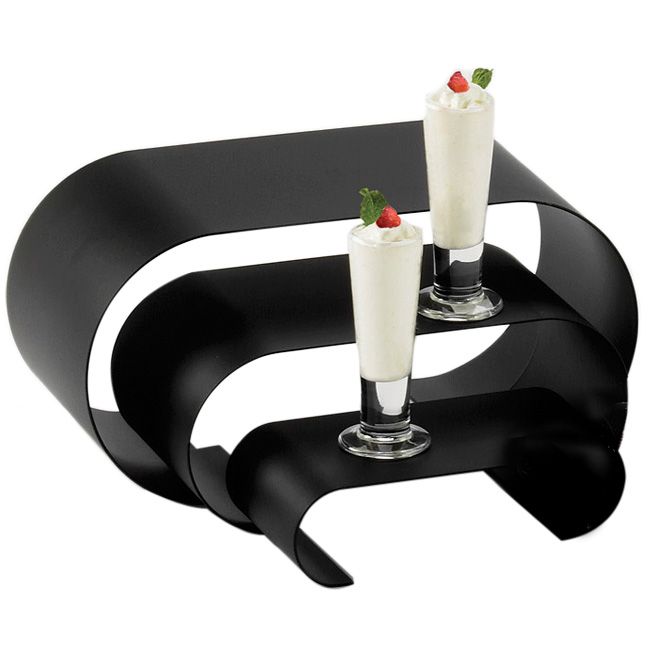 Cal-Mil Set Of 3 Black Curl Risers
