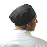 Uncommon Threads Black Cotton Twill Elastic Back Mesh Beanie Cap