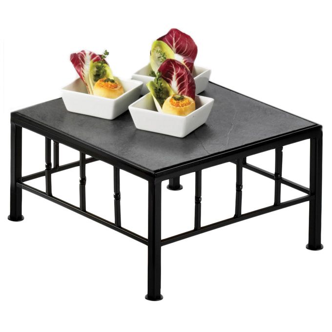 Cal-Mil 12" x 12" x 7" Square Iron Riser With Slate Top