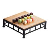 Cal-Mil 12 x 12 x 3 Square Iron Riser With Bamboo Top