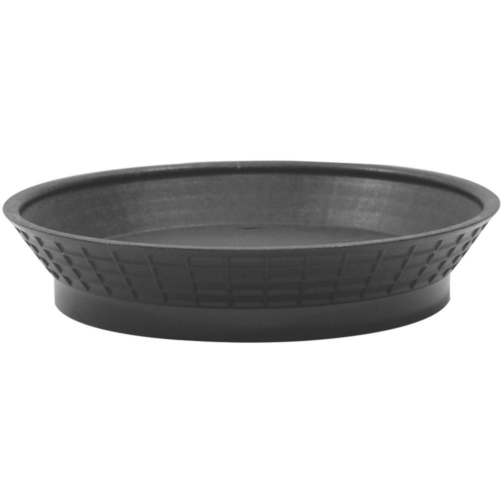 Tablecraft Black Polypropylene 9" Round Diner Platter with Base