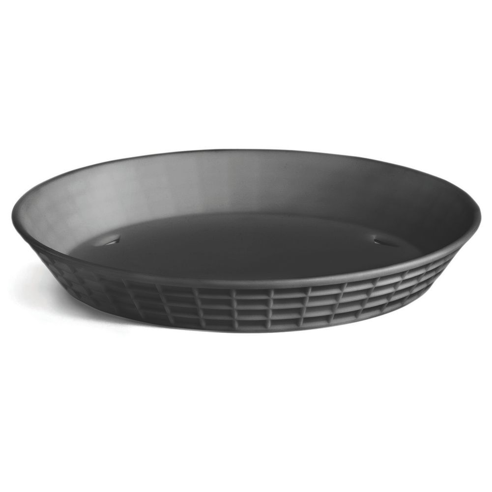 Tablecraft Black Polypropylene 12" Round Diner Platter
