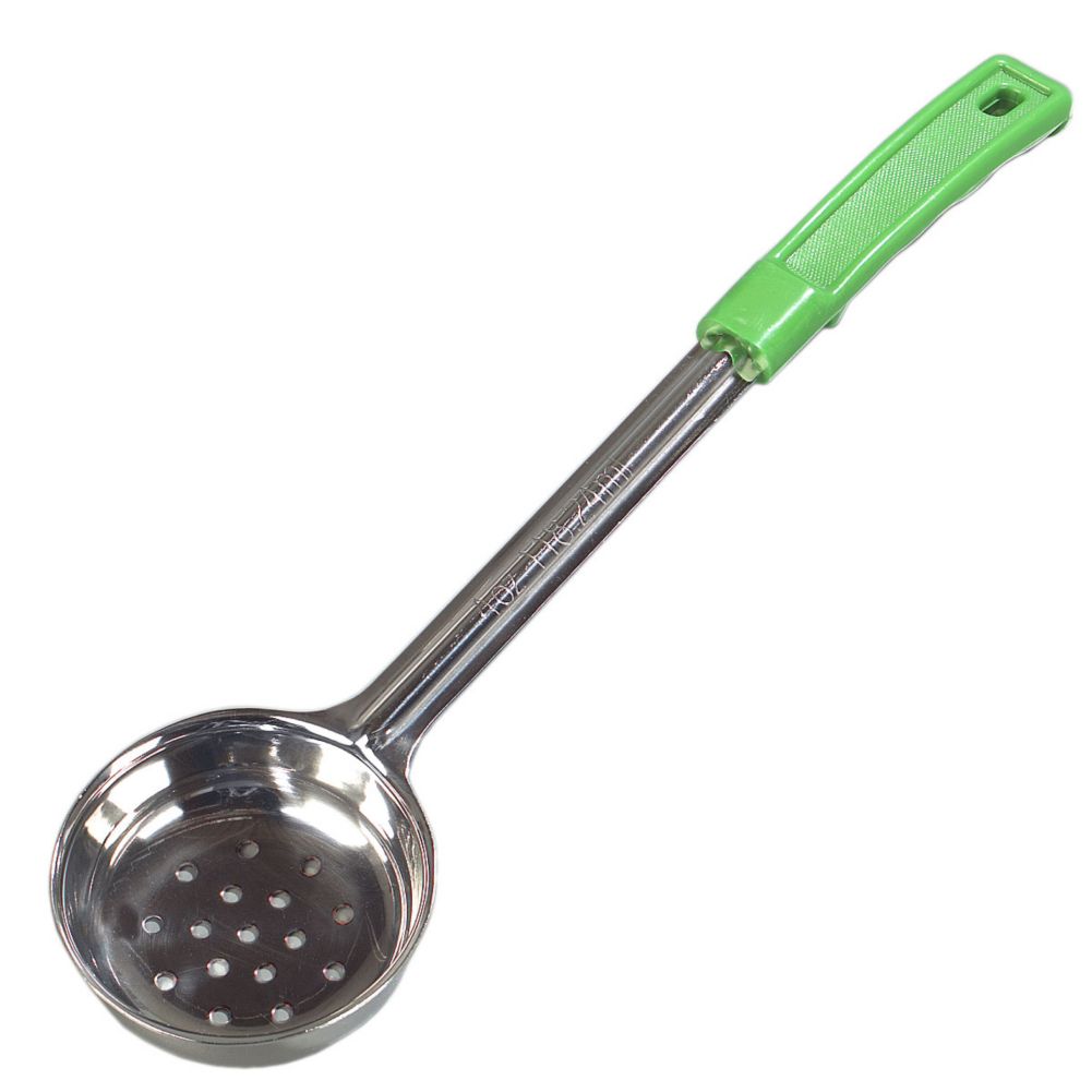 Carlisle&reg; Measure Miser&reg; 4 Oz. Perforated S/S Green Spoodle