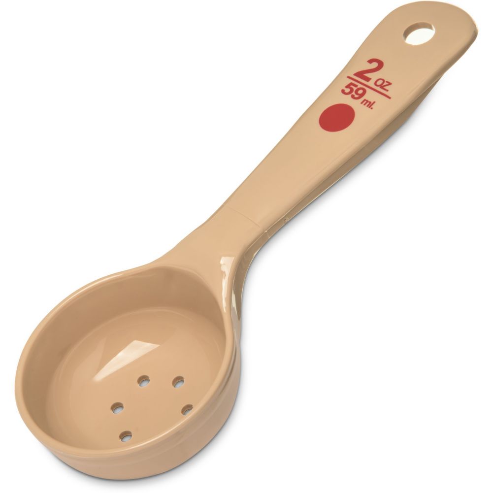 Carlisle&reg; 2 Oz. Beige Perforated Measure Misers&reg; Spoon