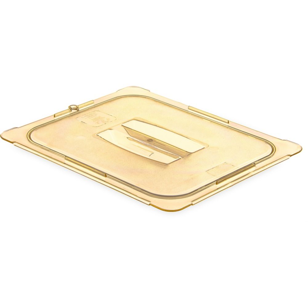 Carlisle&reg; Top Notch&reg; Amber Half Size High Heat Handled Lid