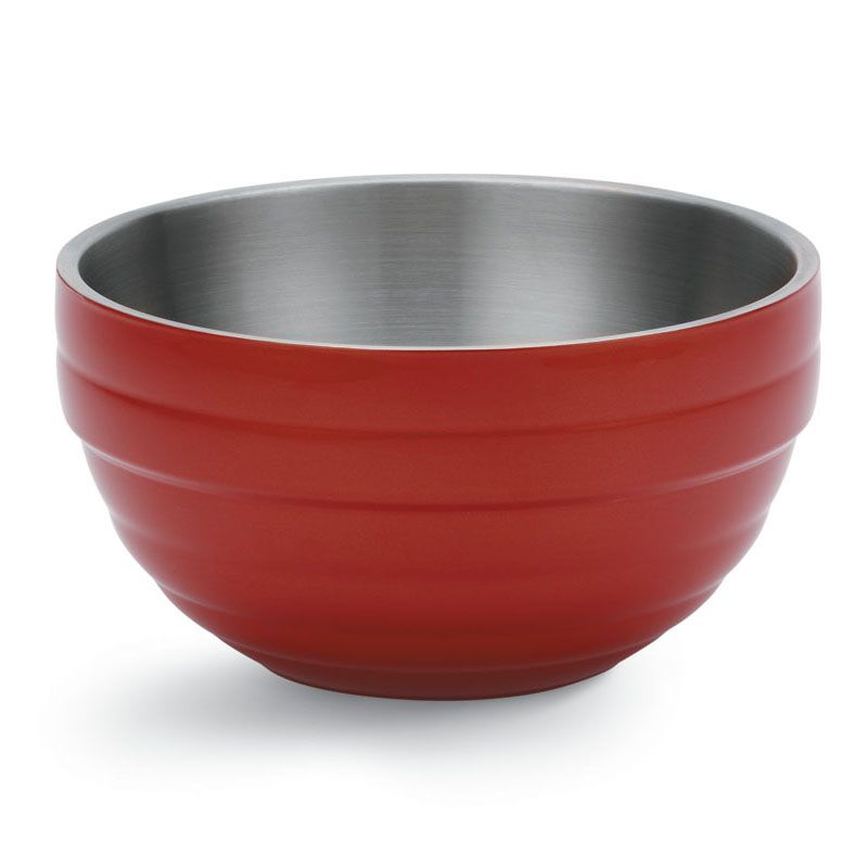Vollrath Fire Engine Red S/S Beehive Style 1.7 Qt Double Wall Bowl