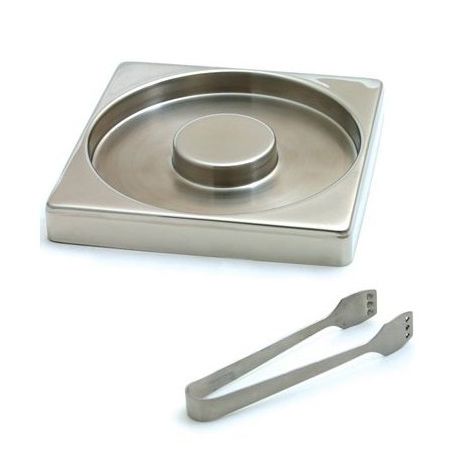 Swissmar Imports Brushed S/S Glass Rimmer with S/S Tongs