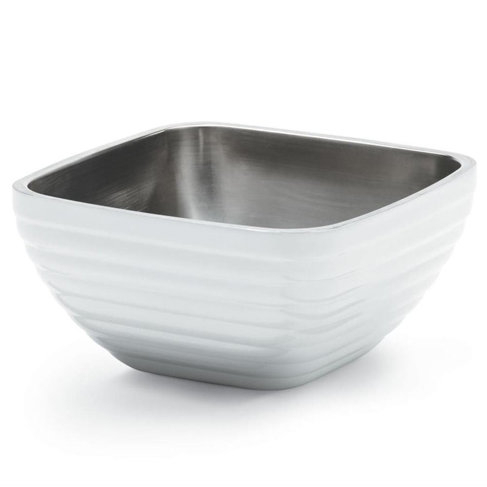 Vollrath Pearl White S/S Square Beehive Style 3.2 Qt Double Wall Bowl