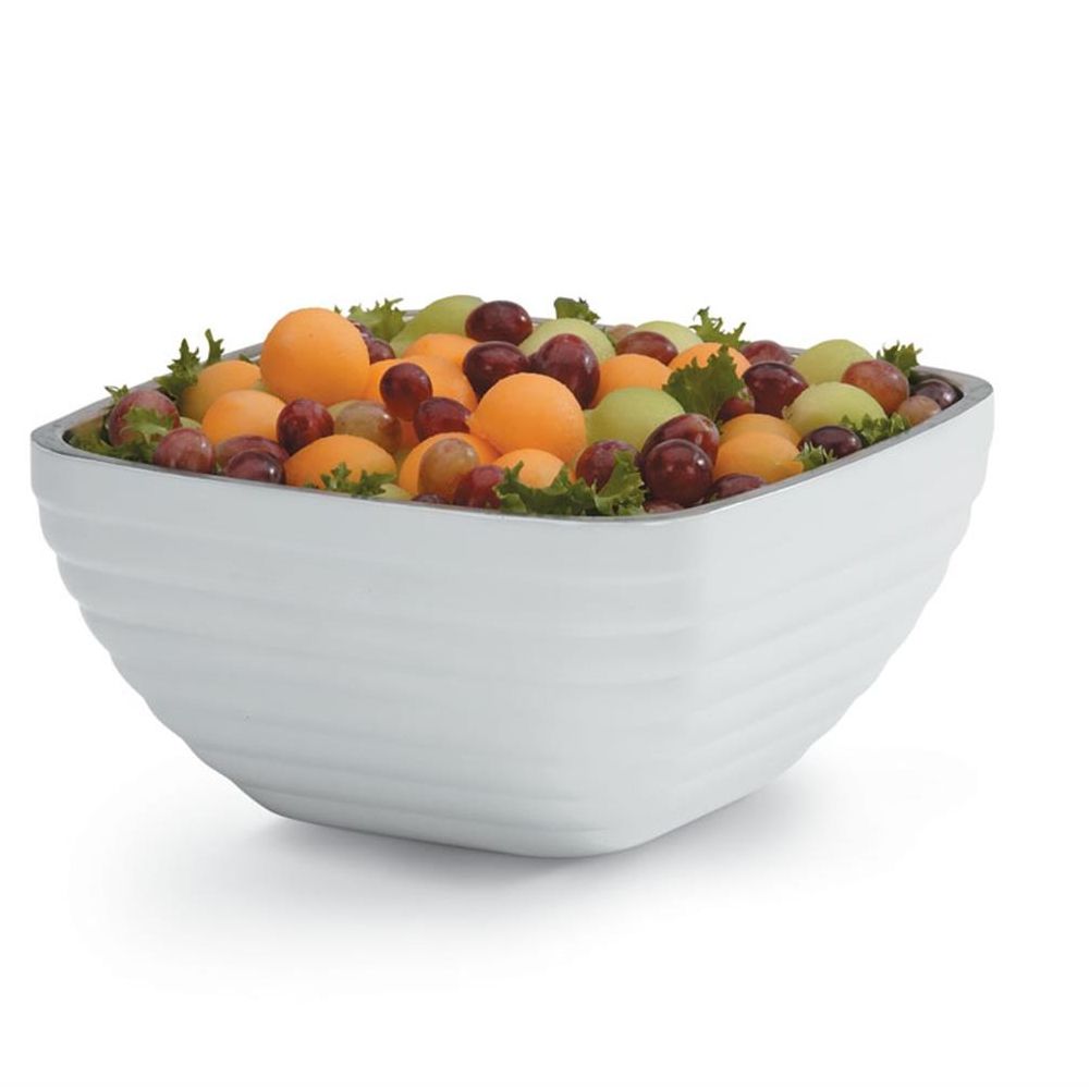 Vollrath Pearl White S/S Square Beehive Style 3.2 Qt Double Wall Bowl