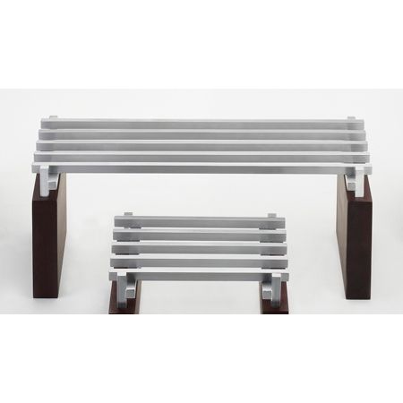 Cal-Mil Westport 20 x 10-1/2 x 4-3/4 Aluminum / Wood Rail Riser