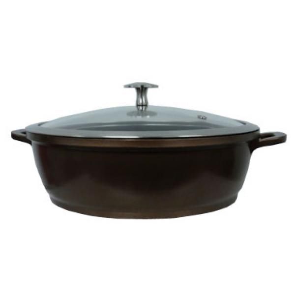 Spring USA&reg; Bella Bronze 2.5 Qt Round Gratin with Glass Cover