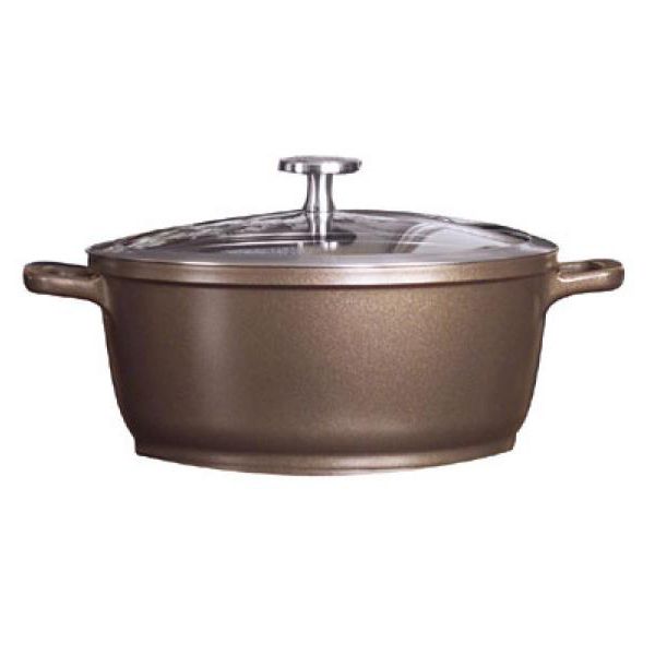 Spring USA Bronze Round 2 Qt Gratin w/ Glass Cover