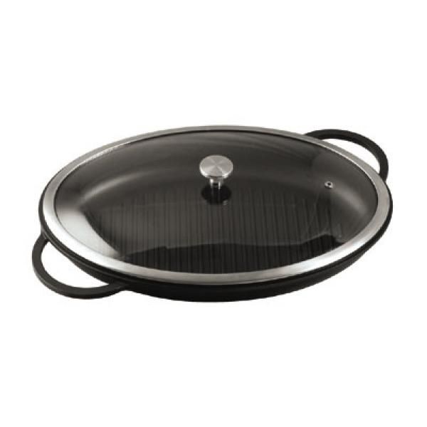 Spring USA&reg; Bella Titanium 3 Qt Oval Roaster with Glass Cover