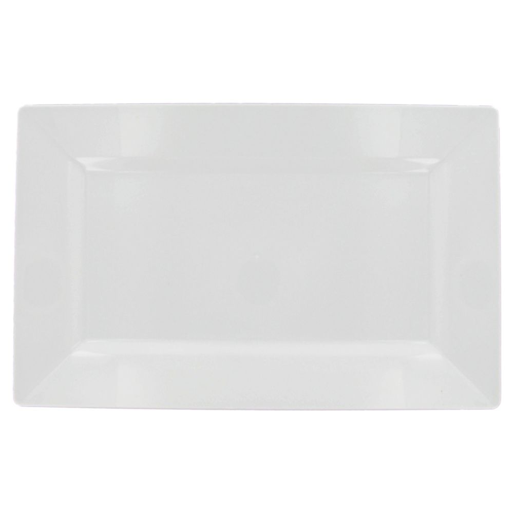 EMI Yoshi&reg; Rectangles White Plastic 16" x 7-1/2" Plate